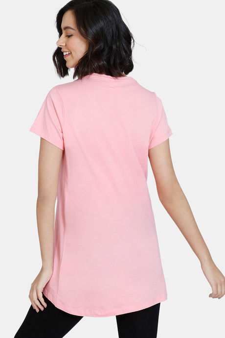 Zivame Autumn Leaves Knit Cotton Top - Pink Icing — image 3